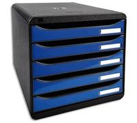 Module de classement Big Box Plus 5 tiroirs Iderama - Bleu glacé brillant