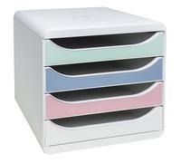Module de classement Exacompta Big-Box 4 tiroirs gris clair - assortis clair