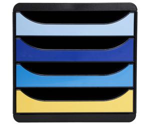 Exacompta Module de classement Big Box 4 tiroirs Bee Blue assort. 3104202D