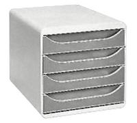 Module de classement Exacompta Big-Box 4 tiroirs gris clair - gris
