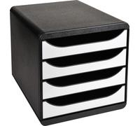 Exacompta Module de classement Big Box 4 tiroirs Glossy Blanc brillant 3104213D