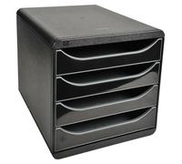 Exacompta Module de classement Big Box 4 tiroirs Glossy Noir brillant 3104214D