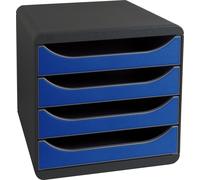 Exacompta Module de classement Big Box 4 tiroirs Iderama – A4+ – Bleu royal