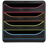 Exacompta Module de classement Big Box 4 tiroirs Noir/arlequin 310914D