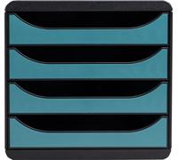 Exacompta Module de classement Big Box 4 tiroirs Skandi Bleu Pacifique 31034D