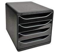 Module de classement Exacompta Big Box 4 tiroirs coffre noir - noir