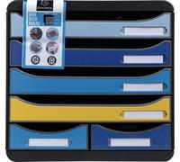 Exacompta Module de classement Big Box Maxi 6 tiroirs Bee Blue assort 3124202D