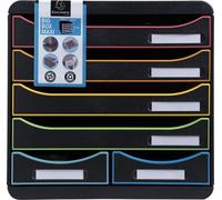 Exacompta Module de classement Big Box Maxi 6 tiroirs Noir/arlequin 312914D