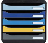 Exacompta Module de classement Big Box Plus 5 tiroirs Bee Blue assort 3094202D