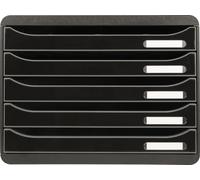Exacompta Module de classement Big Box Plus 5 tiroirs Glossy Noir 308714D