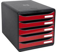 Exacompta Module de classement Big Box Plus 5 tiroirs Rouge carmin 3097218D