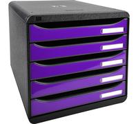 Exacompta Module de classement Big Box Plus 5 tiroirs violet glossy
