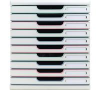 Exacompta Module de classement Modulo 10 tiroirs Couleurs assorties 302303D