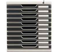 Exacompta Module de classement Modulo 10 tiroirs fermables à clé Noir 332014D