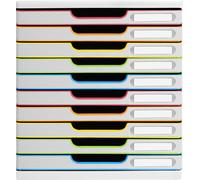 Exacompta Module de classement Modulo 10 tiroirs fermés Blanc/arlequin 302913D