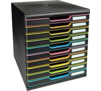 Exacompta Module de classement Modulo 10 tiroirs fermés Noir/arlequin 302914D