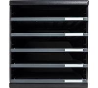 Exacompta Module de classement Modulo Ecoblack 5 tiroirs ouverts pour documents A4+ Gris foncé
