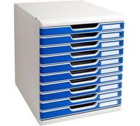 EXACOMPTA Module de classement MODULO A4, 10 tiroirs, bleu Bleu G