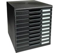 Exacompta Module de classement Modulo Ecoblack 10 tiroirs fermés Noir 302414D