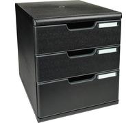 Module de classement Modulo Ecoblack 3 tiroirs fermés - Noir
