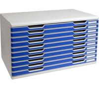 Exacompta Module de classement Modulo Office 10 tiroirs A3 Bleu 324003D