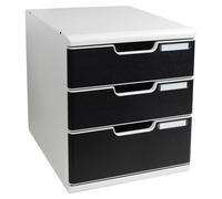 Exacompta Module de classement Modulo Office 3 tiroirs fermés Noir 325014D