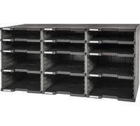EXACOMPTA Module de classement Modulodoc - set 12 cases sans tiroirs Ecoblack - Gris foncé