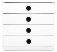Exacompta Module de classement Pop Box 4 tiroirs Autentik Blanc 314313D