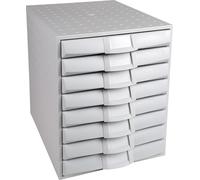 Exacompta Module de classement The Sytem 8 Office 8 tiroirs Gris lumière 226040D