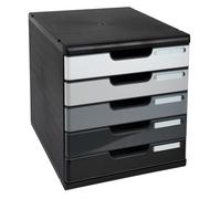 Module de classement Exacompta Modulo 5 tiroirs - noir/gris