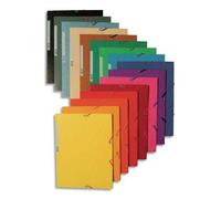 Exacompta Chemises à élastiques 55500E - 3 rabats A4 - Lot de 50 couleurs assorties