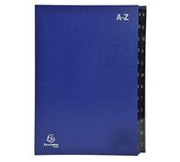 Exacompta Ordonator 57222E Trieur rigide économique 24 compartiments alphabétiques 24 x 34 Bleu