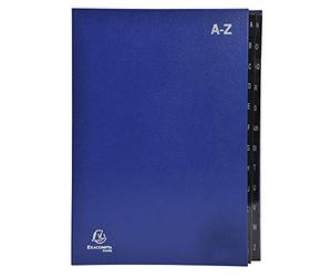 Exacompta Ordonator 57222E Trieur rigide économique 24 compartiments alphabétiques 24 x 34 Bleu