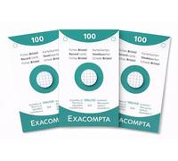 Exacompta Pack 3 Etuis 100 Fiches Bristol 5x5 perforées 100x150mm Blanc