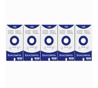 Exacompta Pack 5 Etuis de 100 Fiches Bristol Unies 75 x 125 mm Blanc