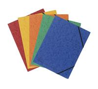 EXACOMPTA Pack de 5 Chemises à élastique sans rabats carte lustrée 355gm2 - A4 - Couleurs assorties