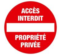 EXACOMPTA Panneau polypropylène non adhésif Accès interdit propriété privée polypropylène 20 cm - Rouge