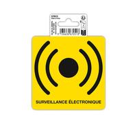 EXACOMPTA Panneau PP adhésif antidérapant Surveillance Electronique 10x10 cm - Jaune