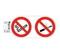 EXACOMPTA Panneau PVC adhésif antidérapant Interdit de vapoter et de fumer 10 cm - Rouge