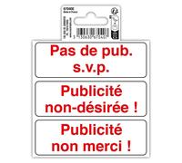 EXACOMPTA Panneau PVC adhésif antidérapant Publicité interdite 10 cm - Rouge