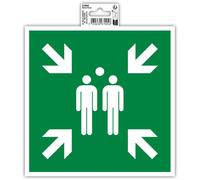 EXACOMPTA Panneau PVC adhésif Point de rassemblement 20x20 cm - Vert