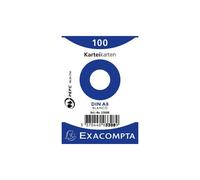 Exacompta Paquet 100 Fiches Bristol Non Perforé A8 55x74mm Blanc Uni