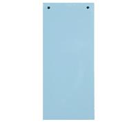 Paquet 100 fiches intercalaires horizontales unies perforées - 105x240mm - Bleu clair