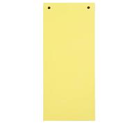 Paquet 100 fiches intercalaires horizontales unies perforées - 105x240mm - Jaune