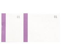 Exacompta - Paquet de 10 blocs vendeurs 100 feuillets numérotés de 1 à 100 | 2 coupons 1 détachable - Pour kermesse, loterie, tombola - Format 6,6 x 13,5 cm - Bande couleur - Violet