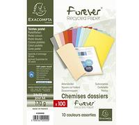 EXACOMPTA Paquet de 100 chemises Foldyne 180 Assortis