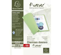 Exacompta - Chemises rigides Forever 220 g/m2 - Paquet de 100 - 24x32 cm A4 - 100% recyclé - Fuchsia