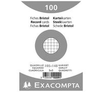 Exacompta Paquet De 100 Fiches Bristol Blanc 105/148 5x5 S/Film