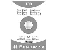 Exacompta Paquet De 100 Fiches Bristol Blanc 148/210 5x5 S/Film