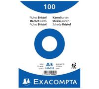 Exacompta Paquet De 100 Fiches Bristol Blanc 148/210 S/Film
